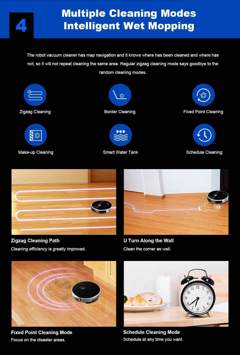 LIECTROUX/LILIN C30B Robot Vacuum Cleaner 6000Pa Suction, Map navigation with Memory,Wifi APP,Electric Water Tank,Wet Mop