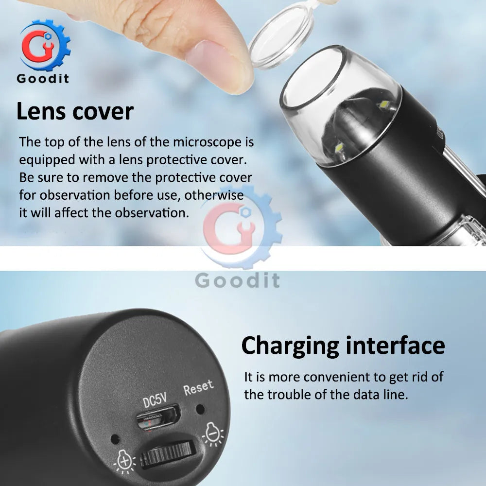 Digital Electron microscope WIFI 50x to 1000x Magnification Adjustable Endoscope with 8 LEDs for iOS Android Smartphone Tablet