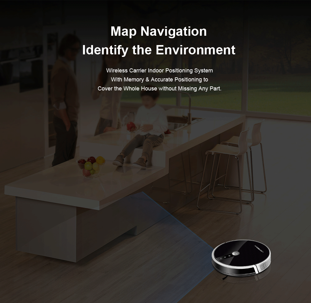LIECTROUX/LILIN C30B Robot Vacuum Cleaner 6000Pa Suction, Map navigation with Memory,Wifi APP,Electric Water Tank,Wet Mop