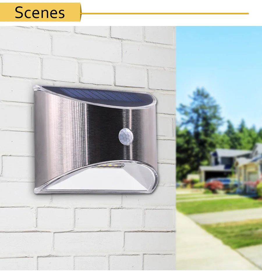 New Design Solar Light 4 LED Solar Powered Lamp PIR Motion Sensor Waterproof Security Lighting For Outdoor Garden Wall Fence