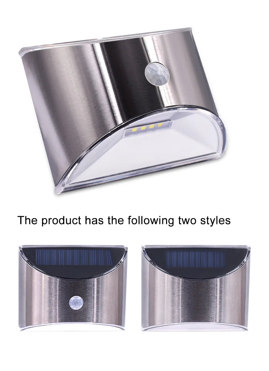 New Design Solar Light 4 LED Solar Powered Lamp PIR Motion Sensor Waterproof Security Lighting For Outdoor Garden Wall Fence