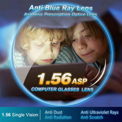 1.56 Anti-Blue Ray Single Vision Aspheric Optical Lenses Prescription Vision Correction Computer Reading Lens for women and men