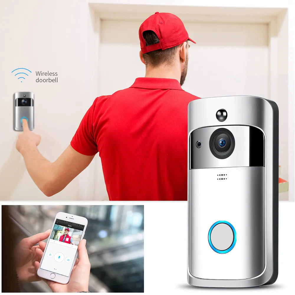 Video Door Phone HD PIR WIFI Doorbell Intercom 720P IP Camera Battery Power SD Card Slot Outdoor Security
