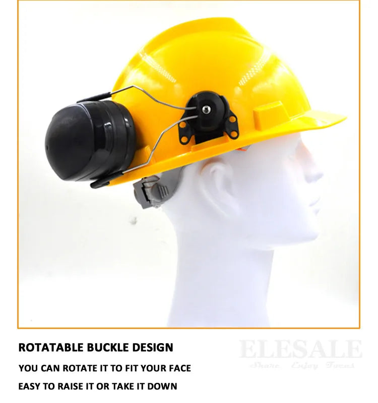 New Anti-noise On-Helmet Earmuffs Ear Protector For Safety Helmet Cap Use Factory Construction Work Safety Hearing Protection