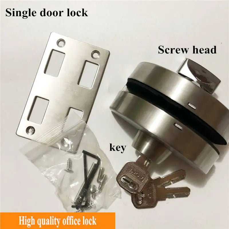 1 Set Double Open Sliding Door Lock Stainless Steel Glass Door Lock with Keys 8-12mm Safety Locks Office Glass Security Hardware