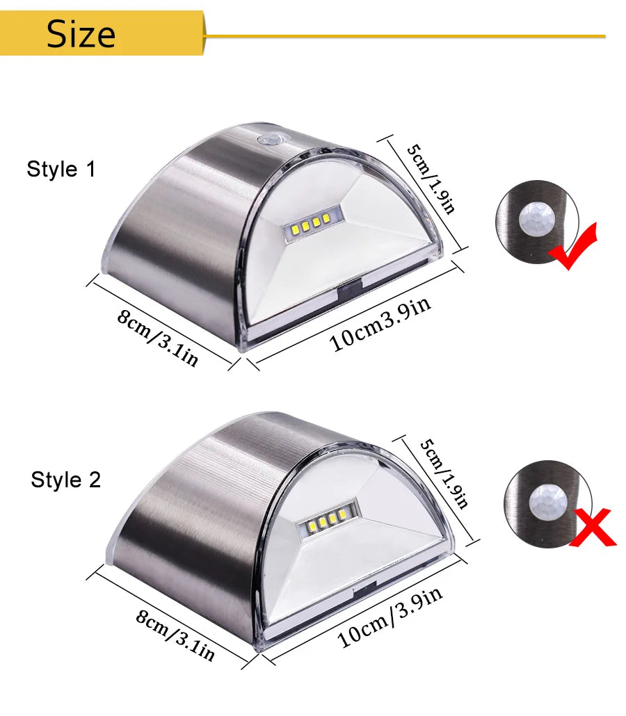 New Design Solar Light 4 LED Solar Powered Lamp PIR Motion Sensor Waterproof Security Lighting For Outdoor Garden Wall Fence