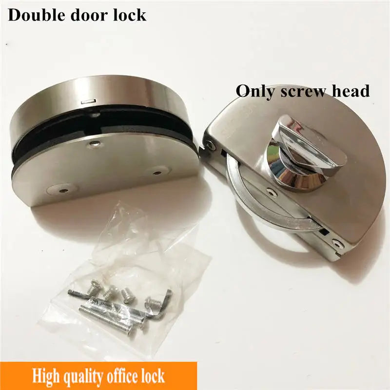 1 Set Double Open Sliding Door Lock Stainless Steel Glass Door Lock with Keys 8-12mm Safety Locks Office Glass Security Hardware