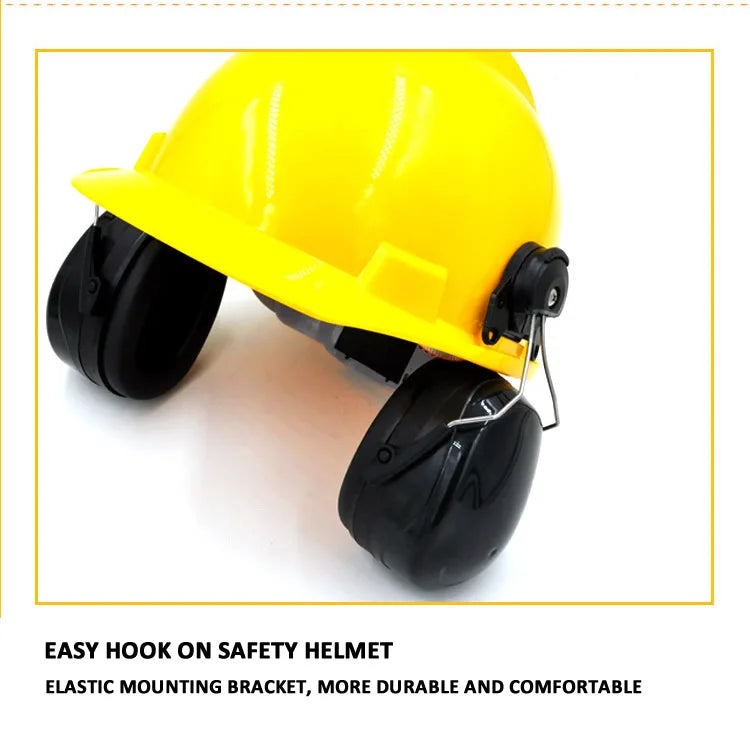 New Anti-noise On-Helmet Earmuffs Ear Protector For Safety Helmet Cap Use Factory Construction Work Safety Hearing Protection
