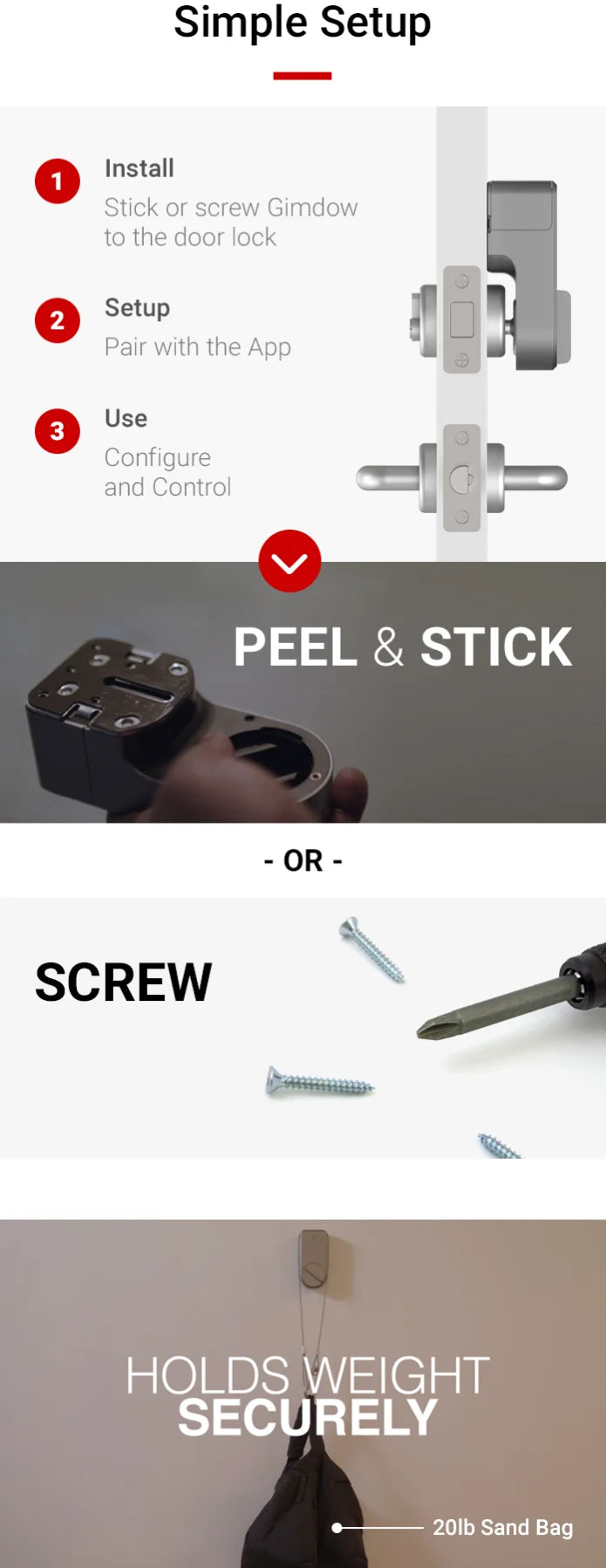 GIMDOW Bluetooth-compatible smart door lock can smart key/password /APP unlock with Tuya smart or smart life APP Electronic Lock