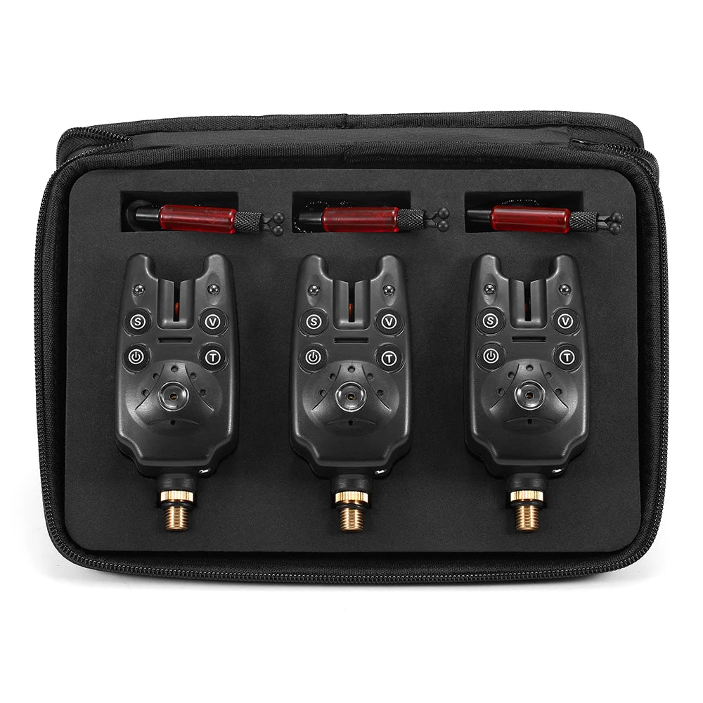 Lixada Fishing Bite Alarms Chain Waterproof Blue Fishing Rod Alert Tone Volume Sensitivity Sound Carp Fishing Tackle with Box