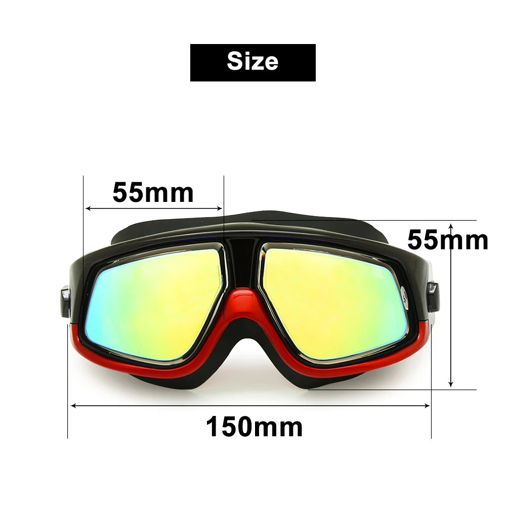 Big Vision Swim Goggles Myopia Hyperopia Water Sports Glasses Farsightedness Near Sighted Mask Anti-fog Earplugs