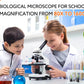 40X-2500X Microscopes for Kids Students Adults Powerful Biological Educational Microscopes with Slides Set Phone Adapter