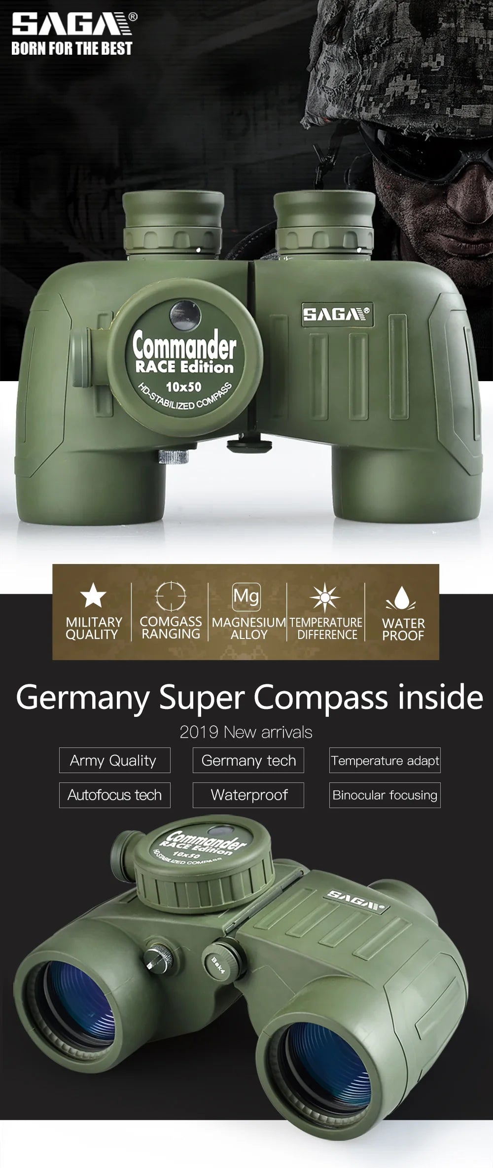 SAGA military binoculars 10X50 8X30 military militar jumelles militaire binoculo low light night vision teleskop Camping Hiking