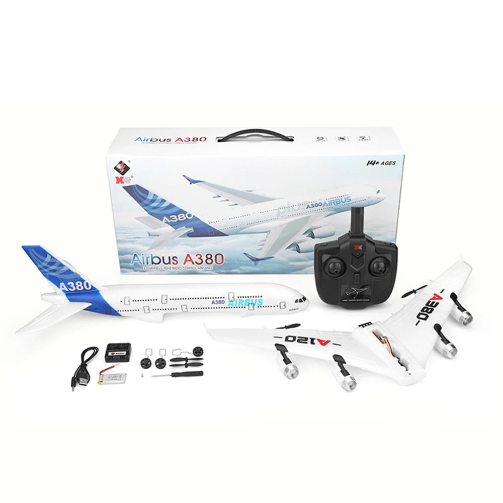 Wltoys XK A120 RC Plane 3CH 2.4G EPP Remote Control Machine Airplane Fixed-wing RTF A380 RC Aircraft Model Outdoor Toy for Kids