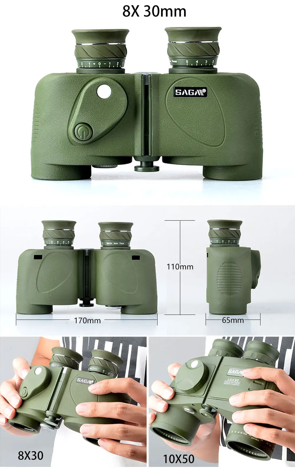 SAGA military binoculars 10X50 8X30 military militar jumelles militaire binoculo low light night vision teleskop Camping Hiking