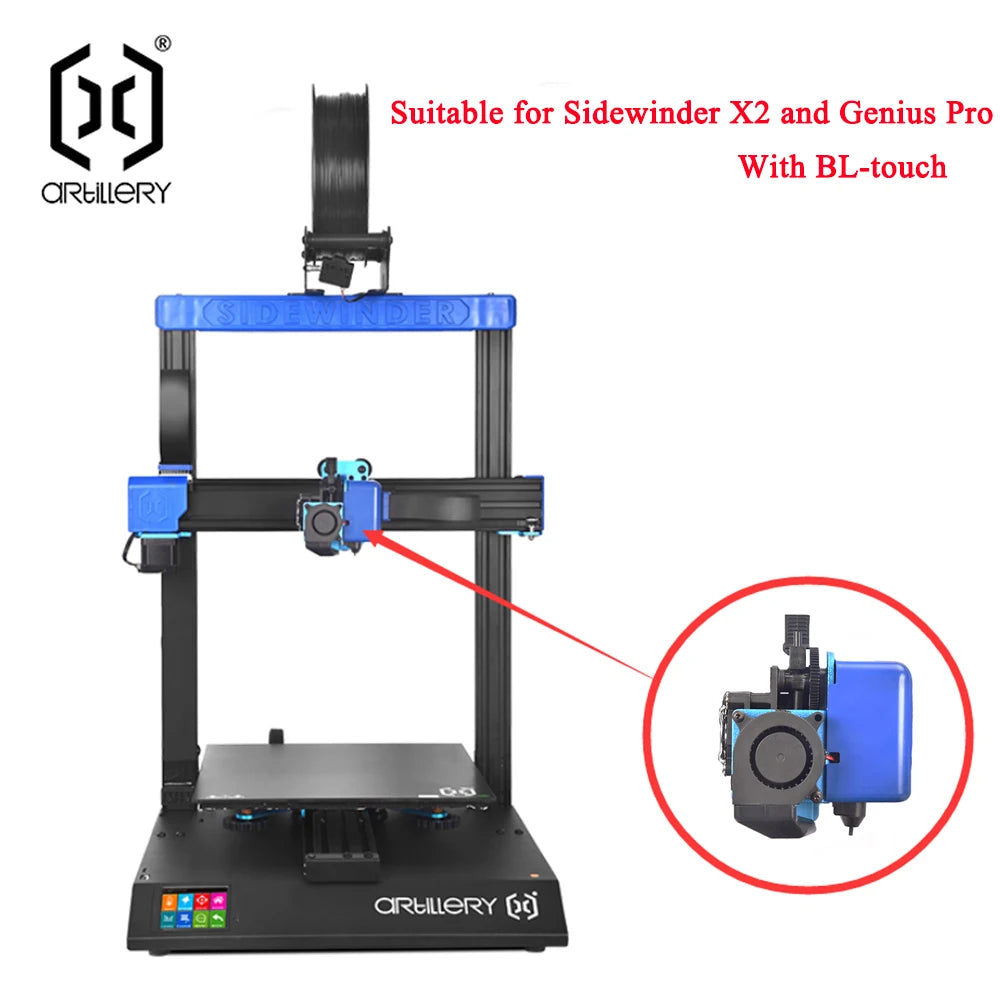 The Artillery 3d printer seriesSidewinder X2 and Genius Pro extruder kit feature automatic leveling, quietness, stability and sp