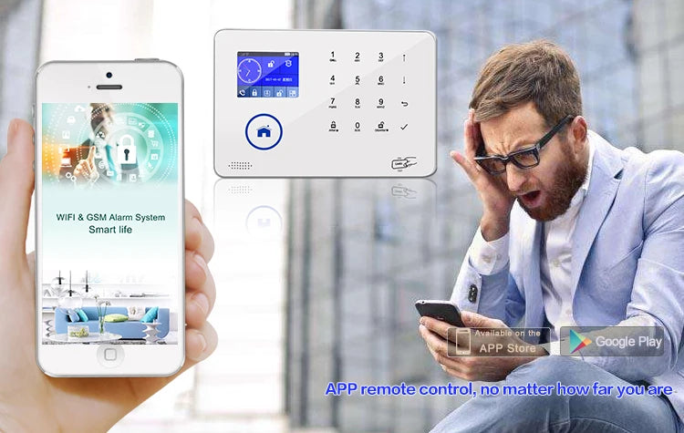 smart antitheft gsm intelligent app ios and android control wifi home alarm system