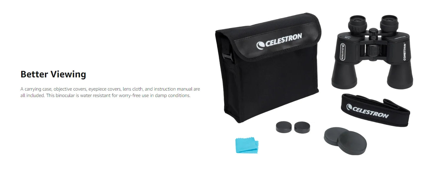 Celestron - 7x50 Bincoulars - Beginner Astronomy Binoculars - Large 50mm Objective Lenses - Wide Field of View 7x Magnification