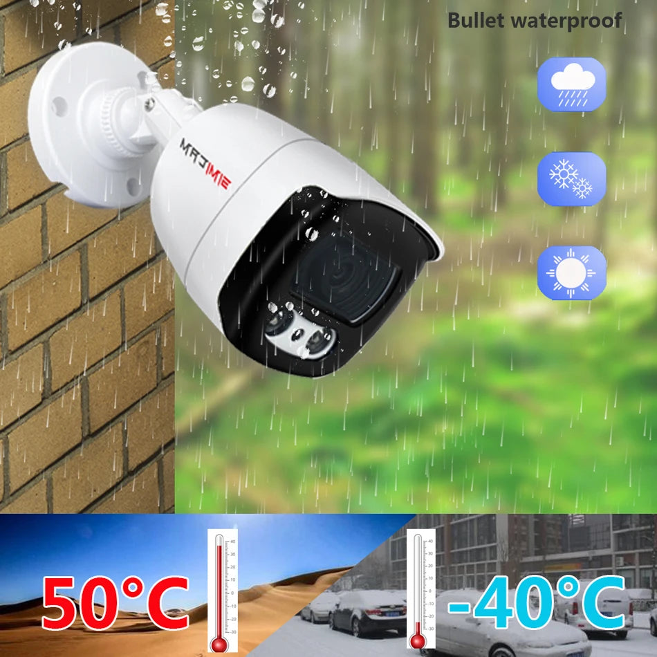 CCTV Video Surveillance Camera 4K 8MP 5MP 4MP PoE 48V DC 12V Option IP66 Waterproof Audio HD Night Vision Street Security Camera