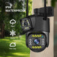 4MP Dual Lens Security Camera 360 Degree View Outside Camera 1080P Surveillance Camera IP66 Waterproof for Home Security