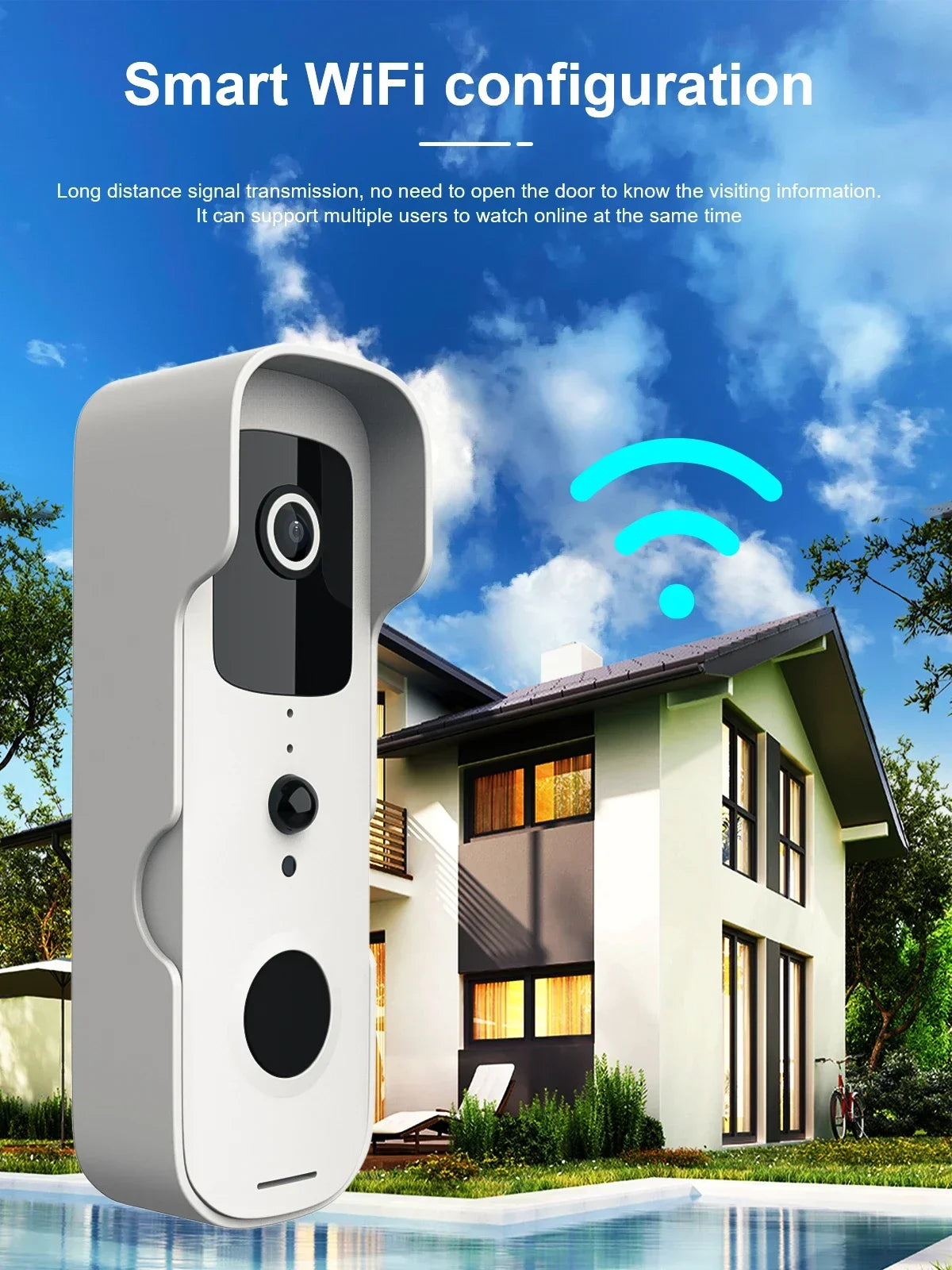 Smart Video Doorbell Waterproof Night Vision Door Viewer 1080P FHD Camera Digital Visual Intercom WIFI 2.4G Tuya Door Bell