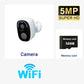 5MP Solar Security Camera 2.4G/5G WiFi Wireless Outdoor Color Night Vision Battery Powered Support PIR, Waterproof Two-Way Alexa
