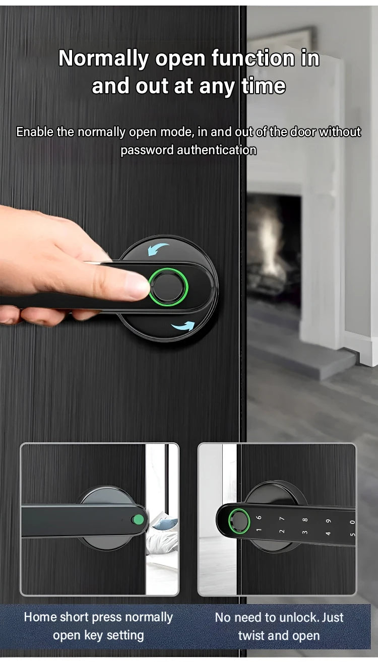 Smart Life App Wifi Remote Control Smart Fingerprint Password Rfid Ic Card Lock Dead Bolt For Indoor Home Wooden Metal Door