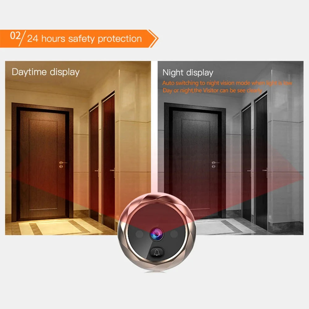Digital LCD 2.8inch Video Doorbell Peephole Viewer Door Eye Monitoring Camera 90 Degree Doorbell Motion Detection Eye