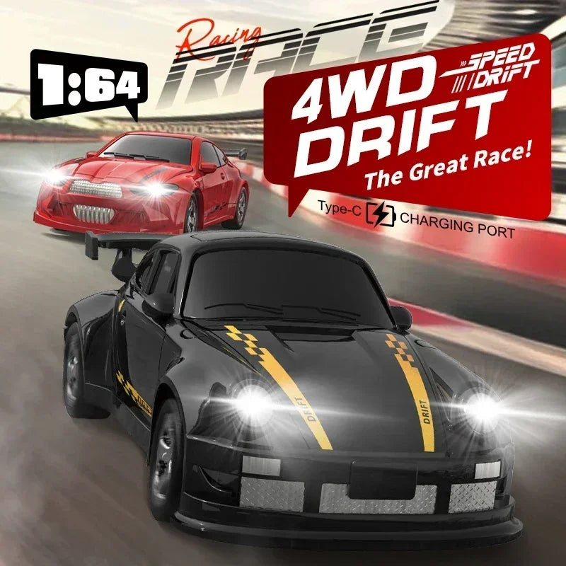 1∶64 2.4G High Speed Drift Rc Car 4WD Remote Control Car Four Wheel Drive Radio Controlled Mini RTR Racing Model Boys Toys Gifts