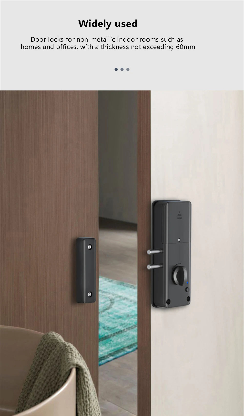 Xiaomi Smart Electric Motor Lock With Tuya App Keyless Entry Door Lock Concealed Invisible Installation IC Card Lock Wooden Door