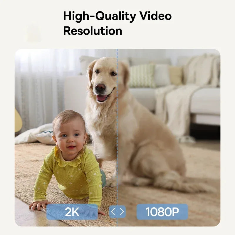 Baseus Security Camera 3MP 2K Pan&Tilt Home Protection Smart 2.4G WiFi IP Camera Wireless Home Security Full HD Auto AI Tracking