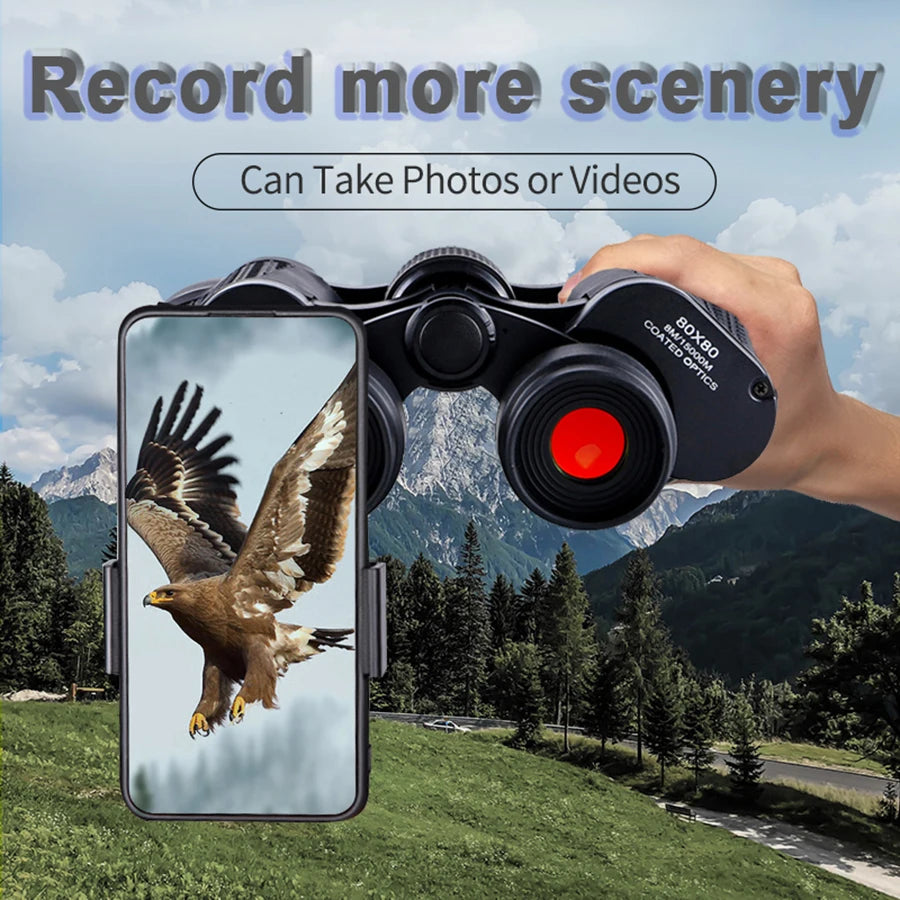 Binoculars 80X80 High Magnification Professional Binoculars HD Portable Binoculars for Hunting Outdoor Camping Trips