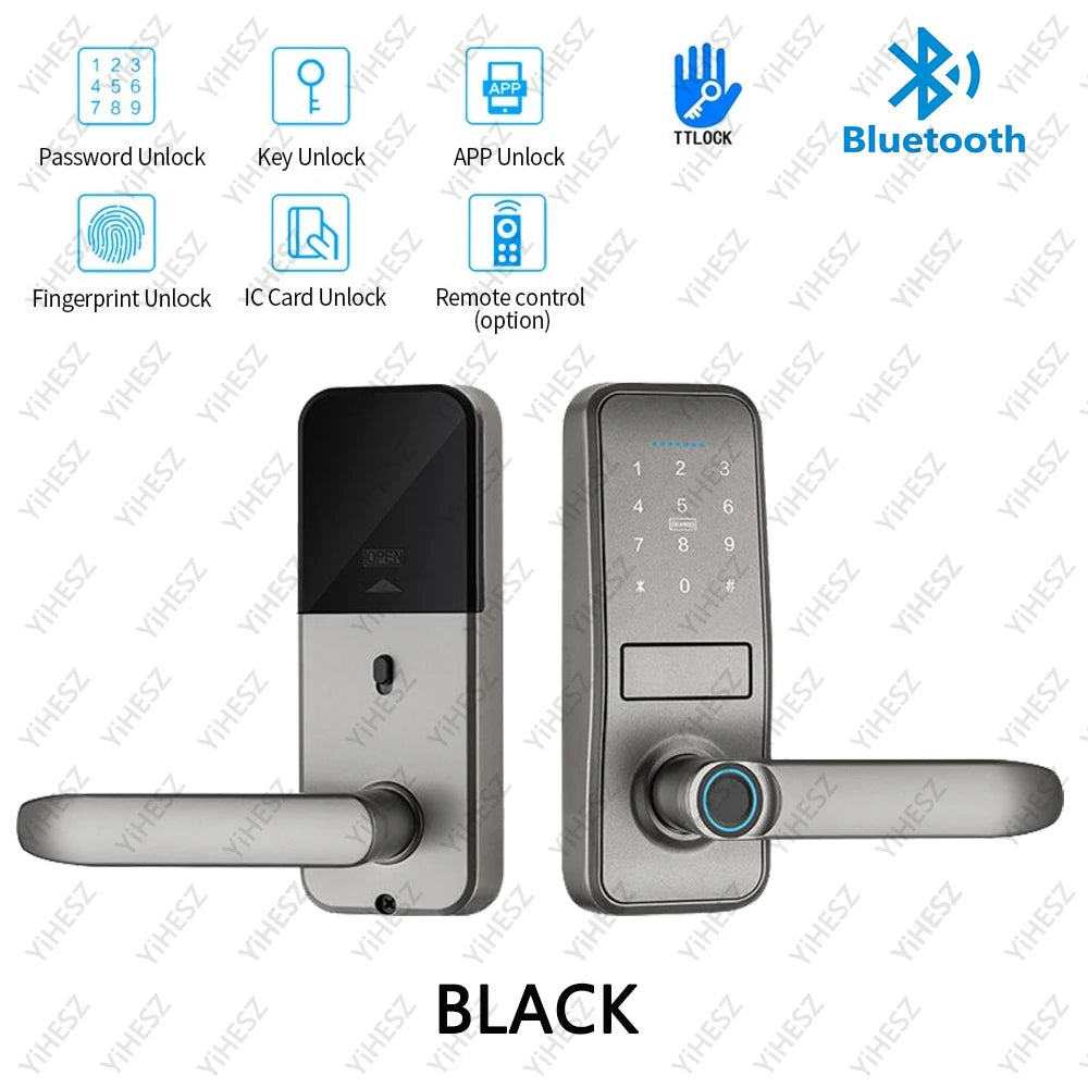Tuya TTlock Smart Door Lock Fingerprint Door Lock Password Fingerprint IC Card Key APP Remote Unlock Eletronico Digital 도어락