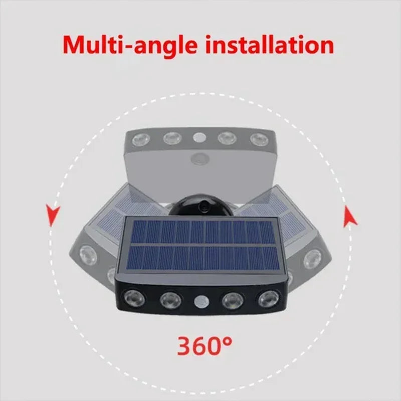 Powerful 4 LED Solar Security Lights Outdoor Decor Sensor Motion 3 Modes Street Waterproof Lamp Wall Night Work Light for Garden