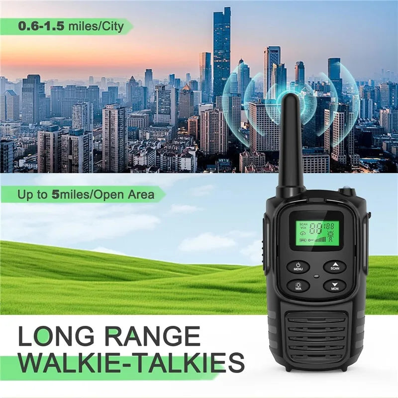 2PCS Mini Walkie Talkie Portable Two-Way Radio UHF Transceiver Set Walkie-talkies Radio Walkie Talkies for Children and Adults