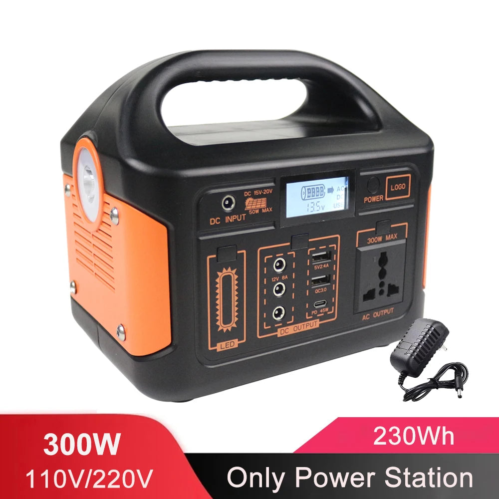 100W500W/300W 460Wh/230Wh/76Wh LiFePO4 Portable Power Station Mobile Power Supply Solar Generator Built-in BMS 220V for Camping