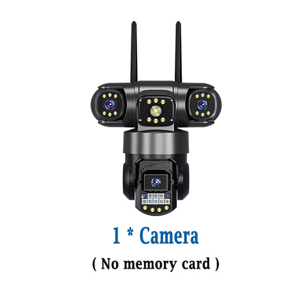 Security WiFi IP Camera Outdoor 12MP 6K Triple Lens Security Video Monitor Night Vision Wireless Cameras Motion Detection Alert
