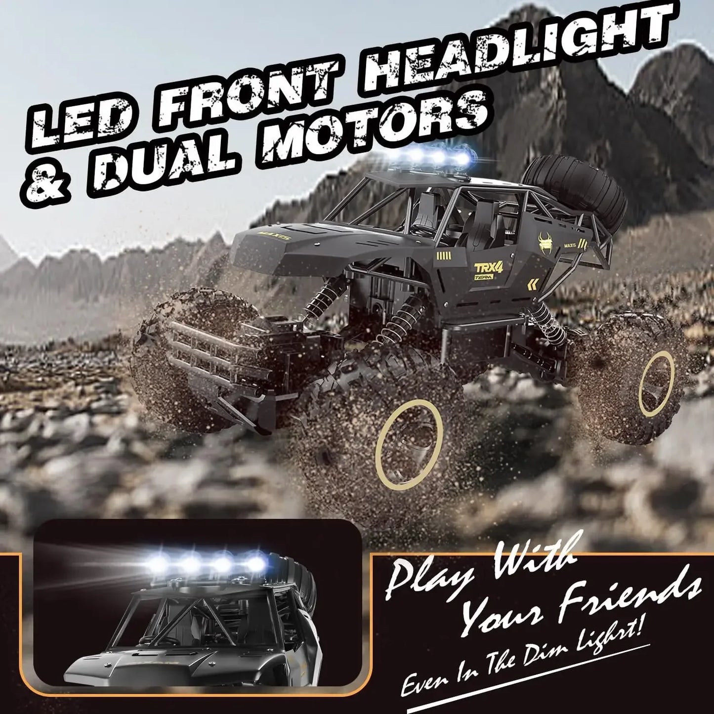 2024 New 4WD Remote Control Car With Led Lights Radio RC Buggy Off-Road Drift Trucks RTR Vehicle Children‘s Boys Kids Gifts Toys