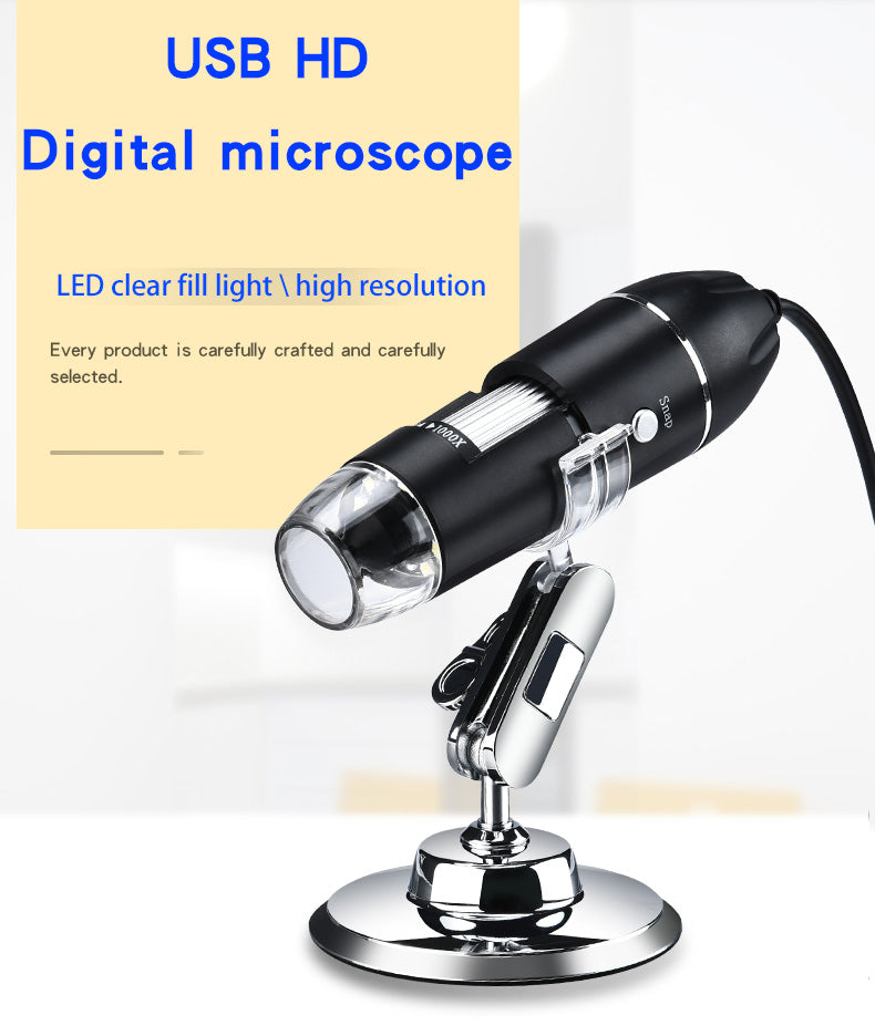 1600X 1000X USB Microscope Handheld Portable Digital Microscope USB Interface Electron Microscopes with 8 LEDs with Bracket