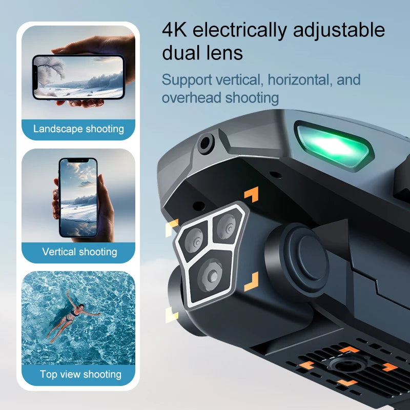 New M5s Drone Features Gradient Flowing Lights Dual Cameras Obstacle Avoidance Screen Control And Aerial Photography