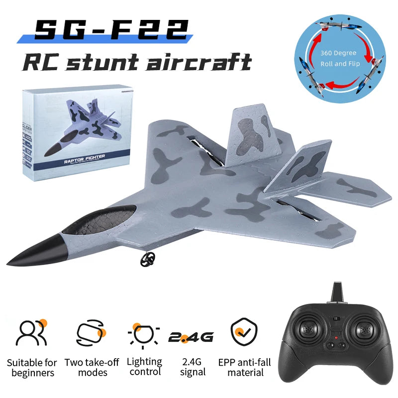 F22 RC Plane 2.4G 2CH EPP Foam Remote Control Fighter Fixed Wingspan Glider Outdoor RTF RC drone Airplane Toys Gifts