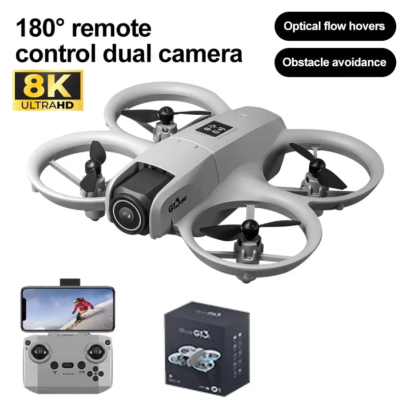 GT3 Drones Mini 8K HD Dual Camera Intelligent Obstacle Avoidances Aerial Photography Flyer Optical Flow Positioning Beginner UAV