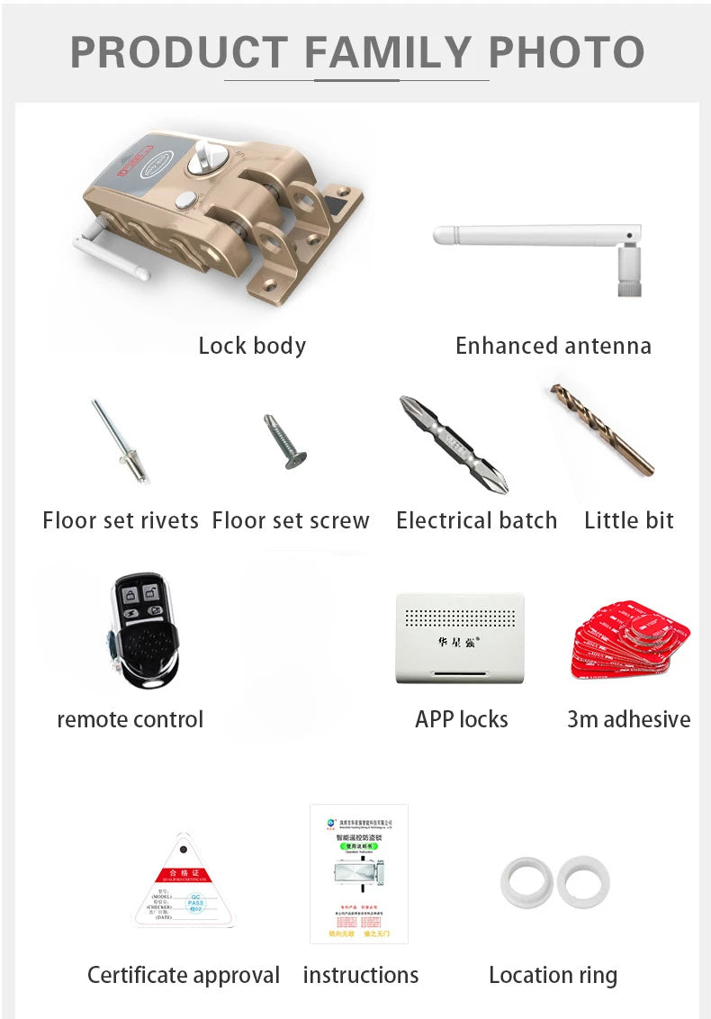 Tuya/TTlock Smart Lock APP Control Remote control Door Lock Electronic Invisible Deadbolt Lock Home Security Smart Door Lock