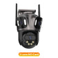 Three Screen WIFI IP Camera Outdoor 4K Dual Lens PTZ Camera Ai Human Detection IP66 Waterproof CCTV Video Security Camera iCsee