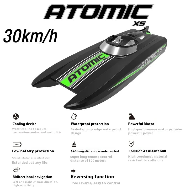 Orlans Remote Control Boat High-Speed 30km/H Dual Body Outdoor Water-Cooled Brushed Motor High-Speed Speedboat Waterproof Toy