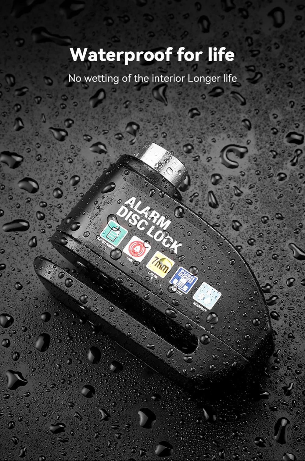 Motorcycle Alarm Disc Brake Lock Security Moto Wheel Disk Padlock Waterproof 120dB Loud Anti Theft Alarma Motorcycle Disc Lock