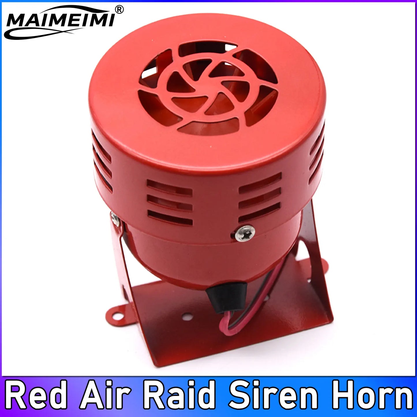 Red Air Raid Siren Horn Alarm 110dB Driven Air Raid Siren Horn Alarm Loud Air Horn for Car Boat Truck Motorcycle Speaker 12 Volt