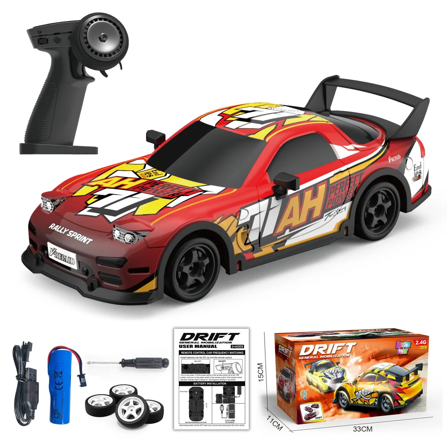 Rc Cars Drift Racing 1:18 High Speed Radio Control Car Remote Control Car 2.4G Wireless Colorful Light Portable Toys for Boys