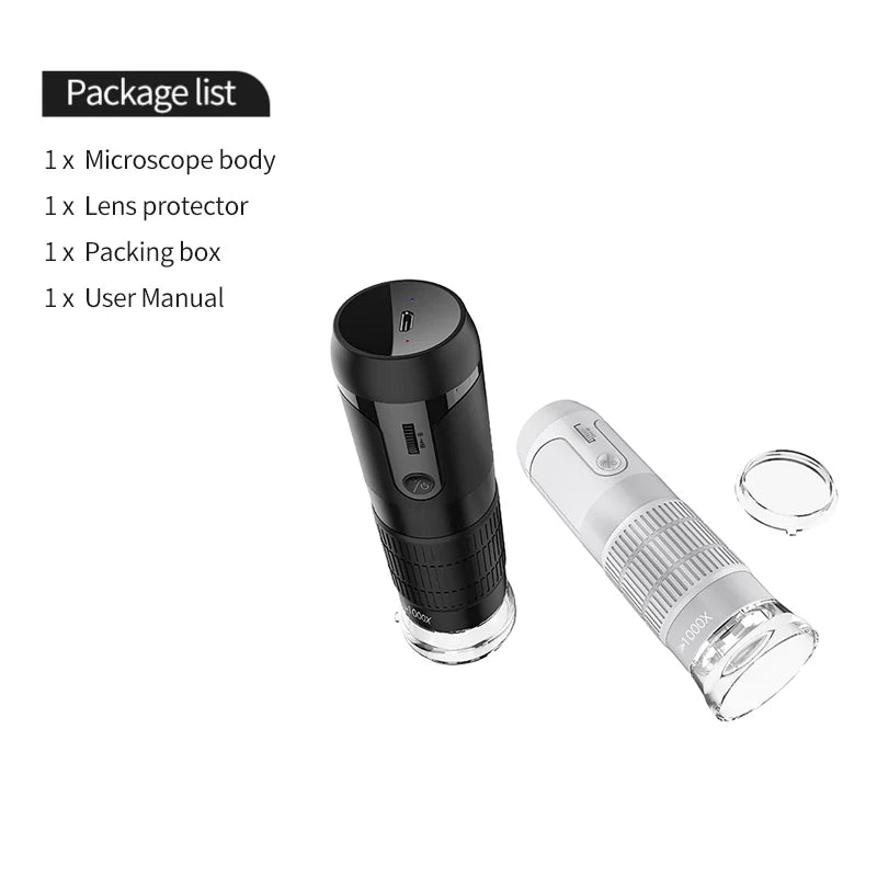 Digital Microscope Wireless Pocket Handheld USB Microscopes 50x-1000x Zoom Inspection Camera Compatible with iPhone Android PC