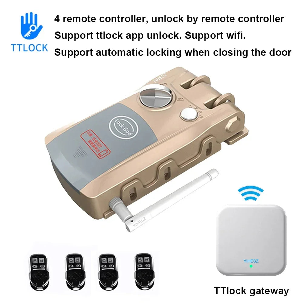 Tuya/TTlock Smart Lock APP Control Remote control Door Lock Electronic Invisible Deadbolt Lock Home Security Smart Door Lock